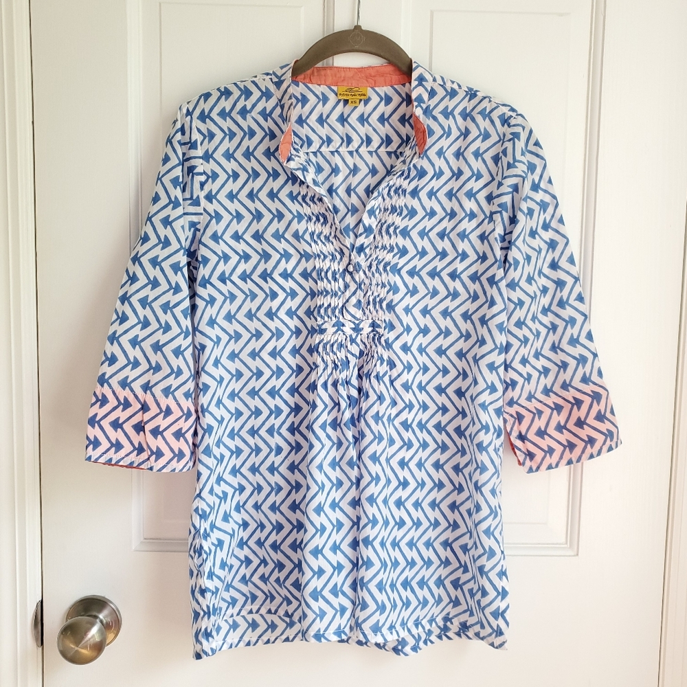 Roberta Roller Rabbit Women's Cotton Beach Popover Tunic Top Size XS